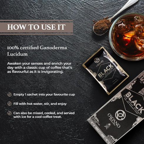 100% (30 ORGANO Gourmet Black Coffee, Certified Organic Ganoderma Lucidum Sachets)