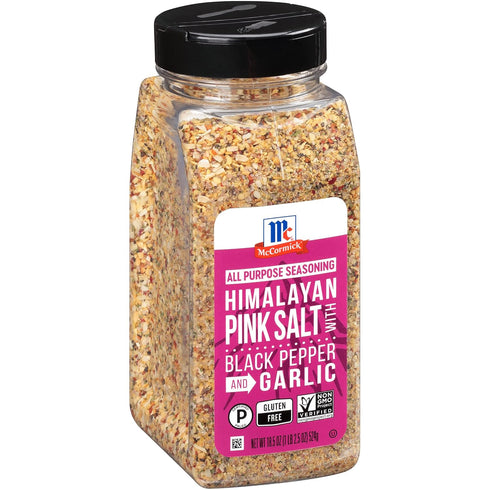 McCormick Himalayan Pink Salt with Black Pepper and Garlic All Purpose Seasoning 18.5 oz