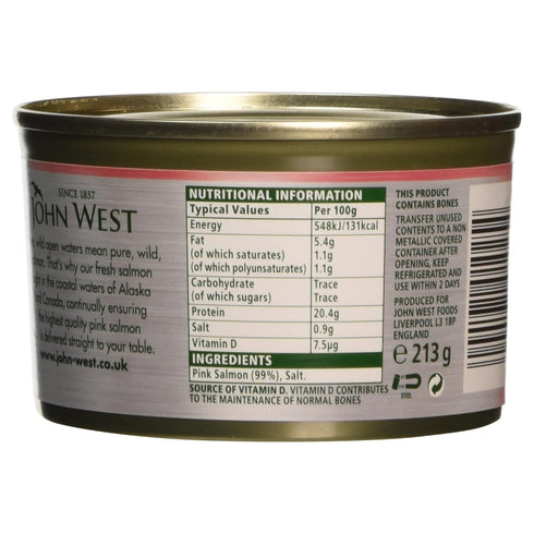 John West 213 Wild Pacific Pink Salmon, g