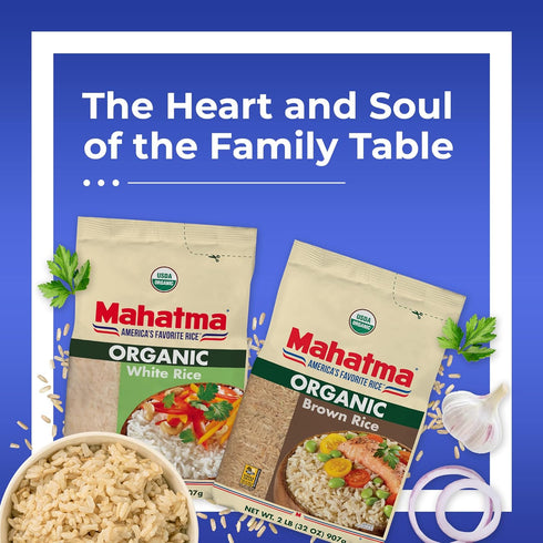 2-Pound 20 1 Mahatma Organic Brown Rice, Bag of Rice, Microwave Rice in Minutes or Cook on Stovetop in Hour
