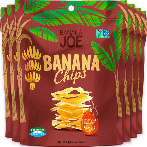 Banana Chips - Dried Bananas Gluten Free Chips (Hickory BBQ) Dehydrated Fruits