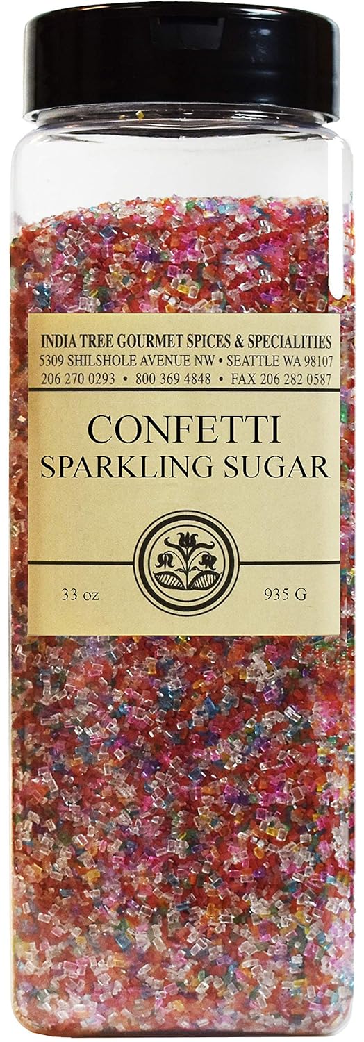 India Tree Rainbow Large Grain Sparkling Sugar, 33 oz | Vibrant Decor