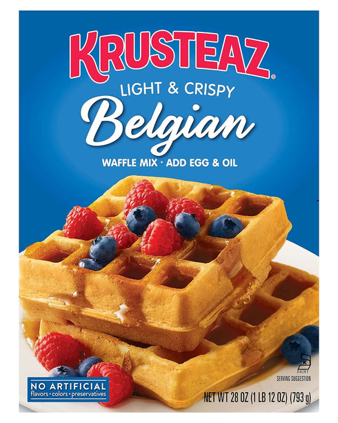 Krusteaz Light & Crispy Belgian Waffle Mix, No Artificial Flavors, Colors or