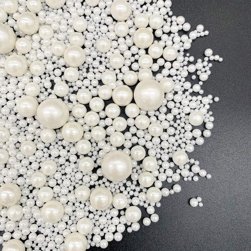Weraru Edible White Pearl Sugar Sprinkles, 130g Candy for Baking, Cake Decorations, Cupcake Toppers