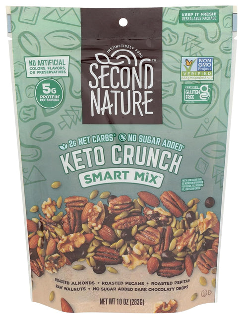 Second Nature Keto Crunch Smart Snack Mix, 10 oz Resealable Pouch, Pack