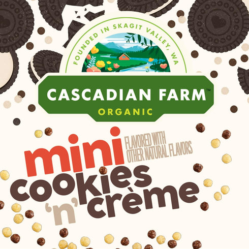 10.7 oz Cascadian Farm Organic Mini Cookies 'n' Crme, Gluten Free Cereal, Made with Whole Grain, Non-GMO