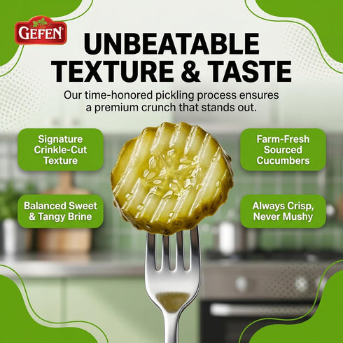 24.3 oz (2 Pack) Gefen Sweet Pickle Chips, | Sweet & Tangy Bread & Butter Style Pickle Slices | Crunchy Sandwich
