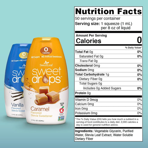 Sweetleaf Sweet Drops Vanilla and Caramel Bundle – 1.7 oz Each