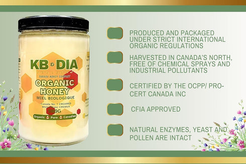 KB & DIA 500g Organic Creamed Honey, Pure White