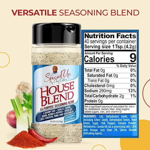 Spiced Up by Chef Calvin - All Purpose Seasoning with Natural Herbs & Spices 6 oz/170 g- Savory Chef's Blend for Meat & Veggies - Versatile & Complete Seasoning - Spices & Seasonings for Cooking
