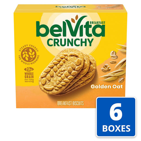 30 Packs, 6 (4 Pack) belVita Breakfast Bars Biscuits, Golden Oat, Total Boxes Biscuits Per