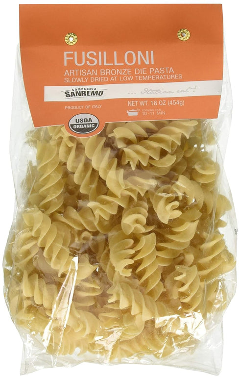 Compagnia Sanremo Pasta Sanremo Italian Organic Fusilloni Pasta - 100% Durum Wheat