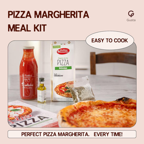 00 5 Gusta Pizza Meal Kit - Made in Italy - Gourmet Italian Food Lovers - Italian Gift Basket Gourmet Pizza - Authentic