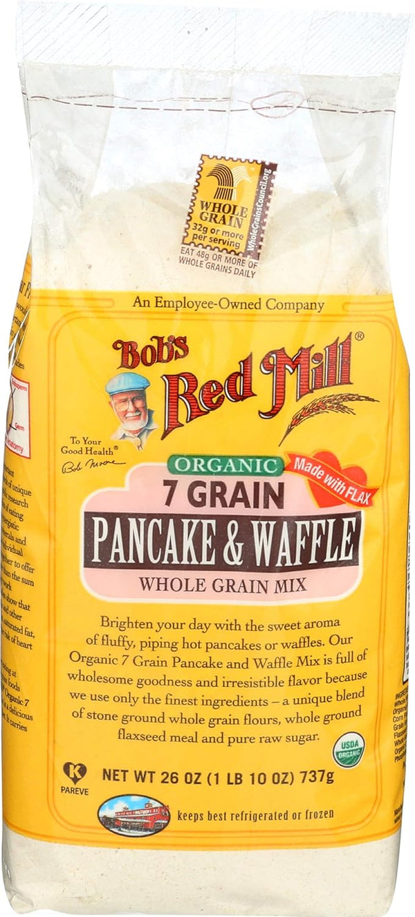 Bob's Red Mill Pancake & Waffle Mix, 7 Grain, Organic, 26 Oz
