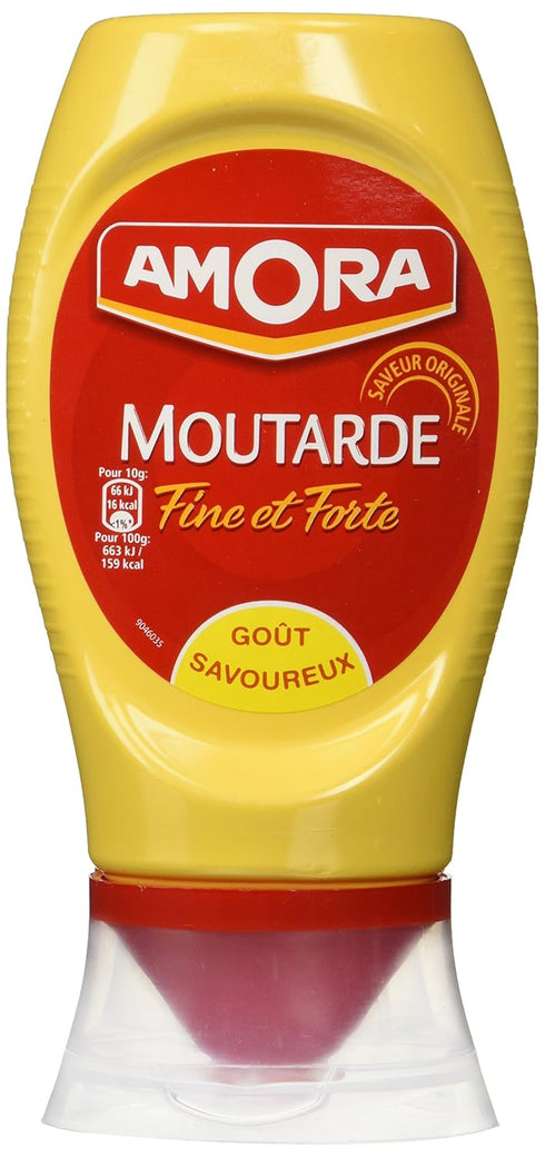 Amora Strong Dijon Mustard from France - 2 plastic bottles - 265 grams