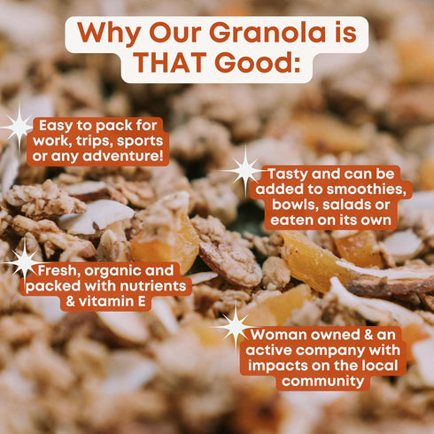 6 Pack 4 oz Apricot, Coconut, Almond Granola Clusters - of Bags - Gluten Free Oats, High Protein, Low Sugar, Vegan