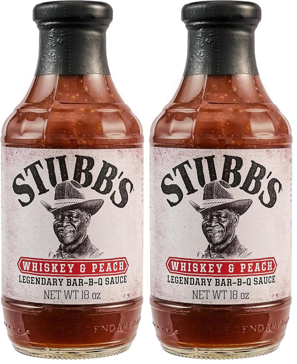 Stubbs BBQ Sauce, Whiskey & Peach, Kosher, No Artificial Flavors, No High