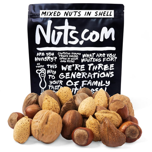 Nuts.com Mixed Nuts in Shell 2 Lb Bag, Healthy Snack Sampler, Includes