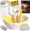 BAKERIA 9" Round Banneton Bread Proofing Basket Set with Starter Jar, Linen Liner,