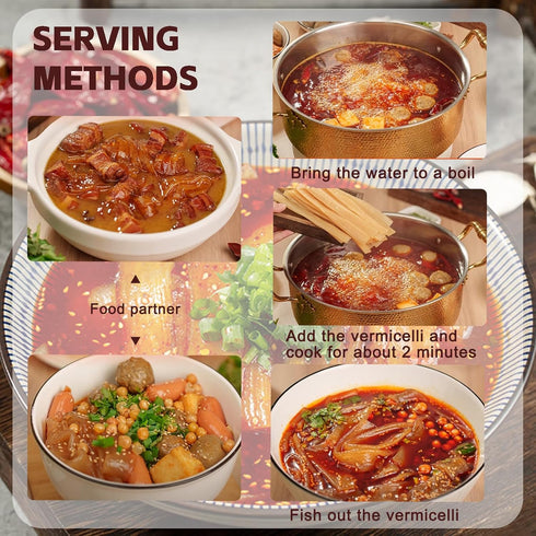 Pot,((8.46oz /240g)), 3-Min (240g 2 Packs) Chinese Glass Noodles,Chewy Sweet Potato Wide Noodles for Hot No Soak
