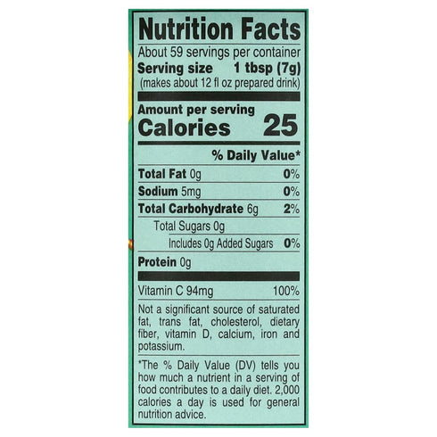 4C 1 Pack, 22 Zero Sugar Powdered Drink Mix Cannisters, Green Tea Quarts, Family Sized Cannister, Low Calorie, Thirst