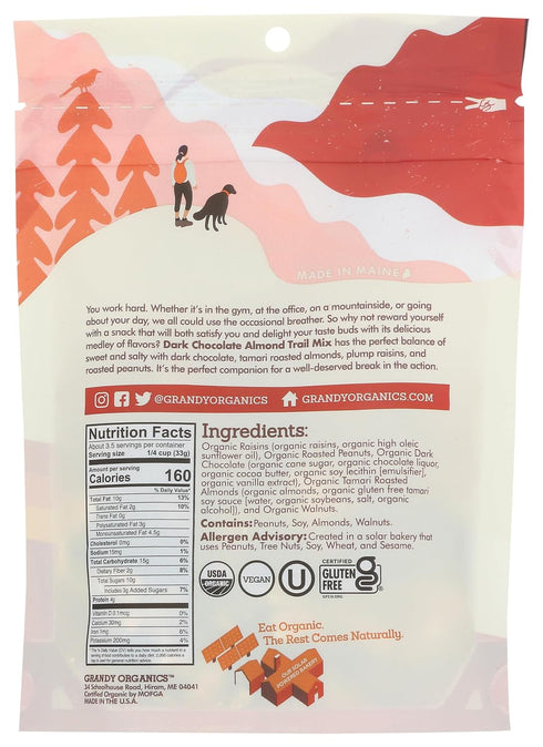 4 OZ Grandy Organics Organic Dark Chocolate Almond Trail Mix