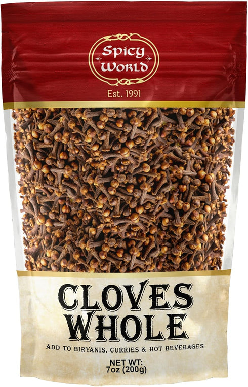 Whole Cloves 7 Oz Bag - Great for Foods, Tea, Pomander Balls, and Potpourri by Spicy World