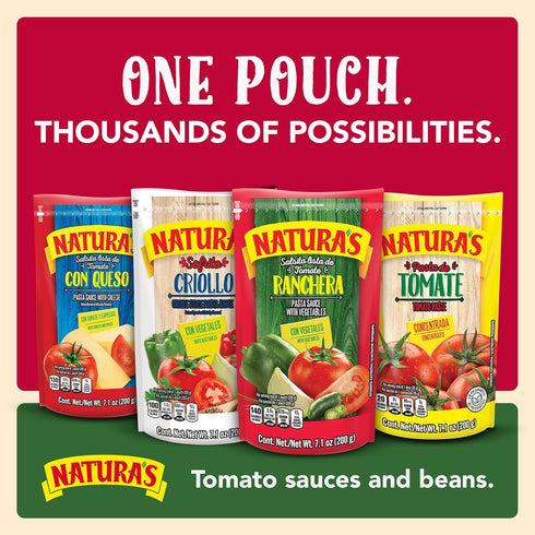 7.1oz. (Pack 3) NATURA'S Natural Tomato Paste, Heat-and-Eat Tomato Paste in Easy-Open Pouch