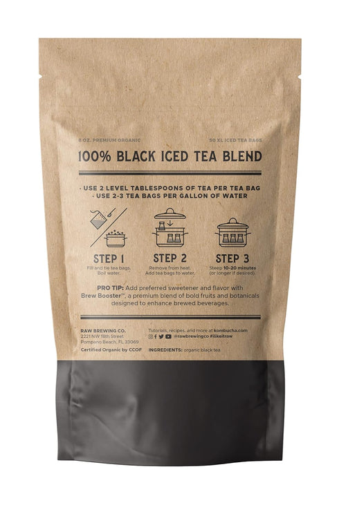 100% 50 lb, 25 The Southern Standard | Organic Iced Tea Bags Black Tea Blend | No Microplastics | XL Bags ( Makes