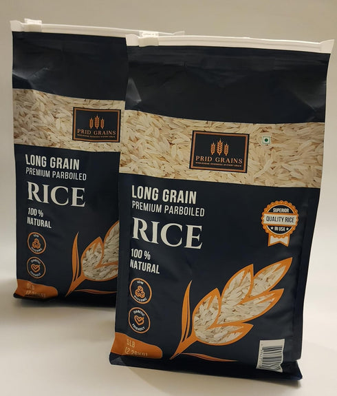 Prid Grains 5 lb Premium Parboiled Rice, Bag, Medium