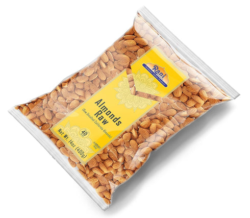 14oz (400g) Rani Almonds, Raw Whole With Skin (uncooked, unsalted) ~ All Natural | Vegan | Gluten Friendly | Kosher |