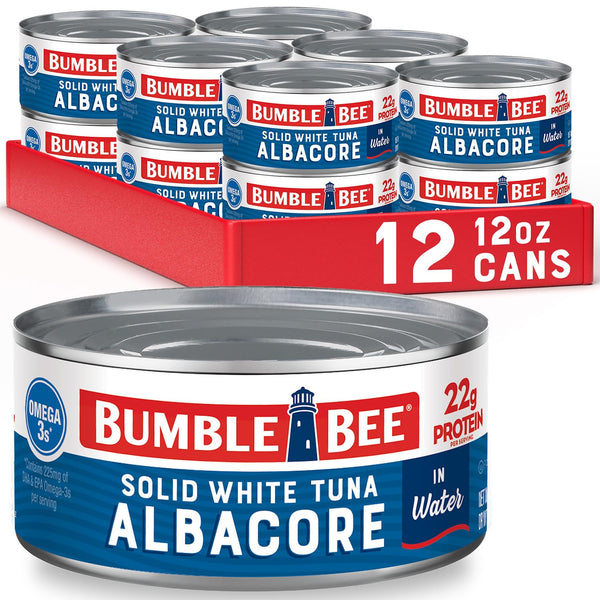 Bumble Bee Solid White Albacore Tuna in Water, 12 oz Can (Pack