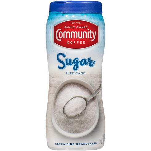 Community Coffee Extra Fine Granulated Sugar, 16 Ounce Can