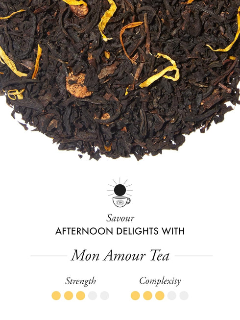 100g Set TWG Tea | Mon Amour Tea | Black Tea | Quince Bits & Marigold Petals | Caviar Tin, | Gift