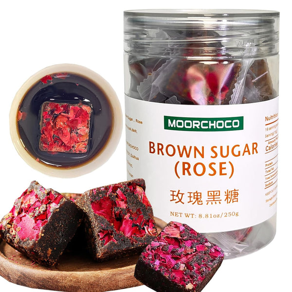 MOORCHOCO Black Sugar from Yunnan, Pure Brown Sugar Sweetener for Cooking, Additive-Free (Rose
