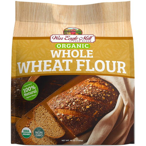 48 oz (Pack 2) War Eagle Mill Organic Whole Wheat Flour, Bag