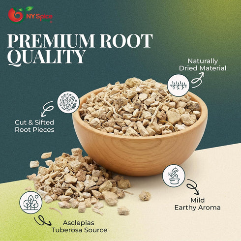3 NY Spice Shop Pleurisy Root Cut & Sifted - Ounce Natural Dried Asclepias Tuberosa Herb - Loose Roots for Herbal Tea