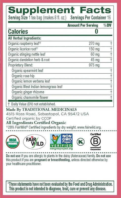 Traditional Medicinals Healthy Cycle, 16 Wrapped Tea Bags