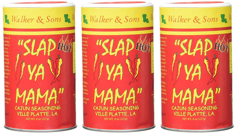 Slap Ya Mama Cajun Seasoning, Hot Blend, No MSG, Kosher, 8 Ounce Can, Pack of 3 from Louisiana