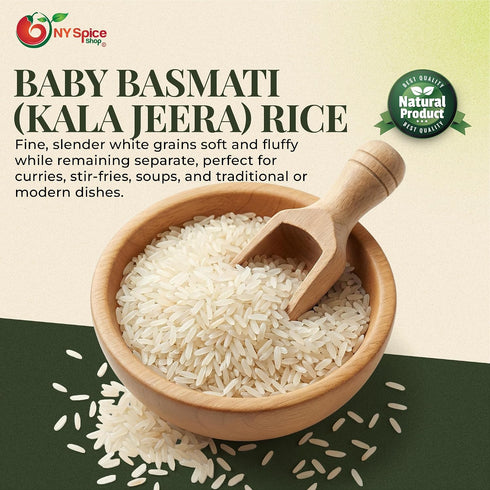 3 NY Spice Shop Baby Basmati Rice - Pound Short Grain Basmati Rice for Cooking and Culinary Use - Fine Slender Grain