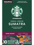 100% 10 (Pack 3 Starbucks Coffee K-Cup Pods, Single-Origin Sumatra Coffee, Dark Roast Arabica Coffee, Keurig Genuine