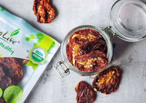 2 Food to Live - Organic Sun-Dried Tomatoes with Sea Salt, Pounds - Salted, Non-GMO, Kosher, Raw, Vegan, Unsulfured
