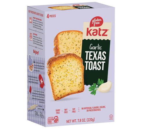 Katz Gluten Free Texas Toast, Fluffy Garlic Bread. Free of Dairy, Tree