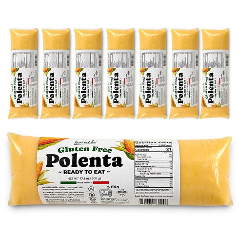 Food To Live Gluten-Free Polenta Ready To Eat, 17.6oz (500g) Traditional Italian