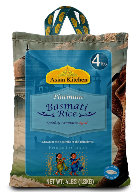 Asian Kitchen Platinum White Basmati Rice Extra Long Aged 4lbs (1.81kg) ~