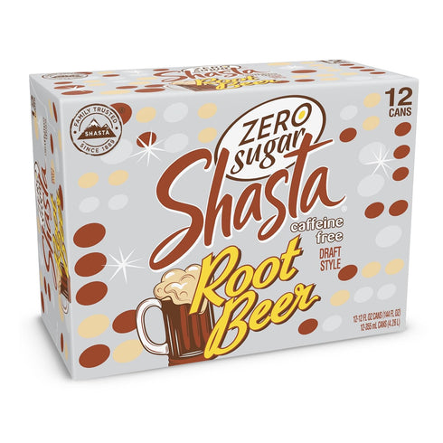 12-Pack 12oz Shasta Zero Sugar Root Beer | of Cans | Rich Root Beer Flavor | Classic Taste, Zero Sugar | Caffeine-Free