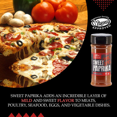 The Spice Lab Sweet Paprika Powder, High Color ASTA 120+, 2.1 oz French Jar, Vegan, Non-GMO