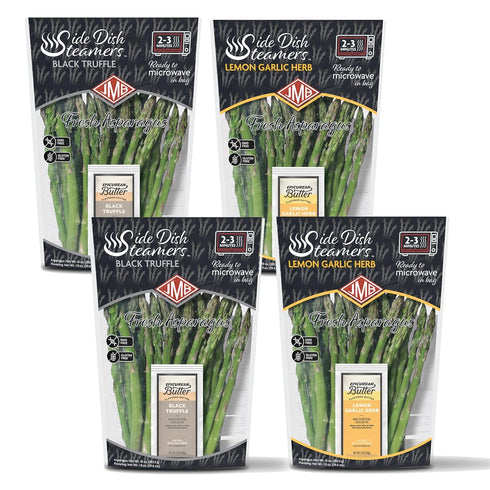 JMB Produce Side Dish Steamers - Asparagus Lemon Garlic - Asparagus Black