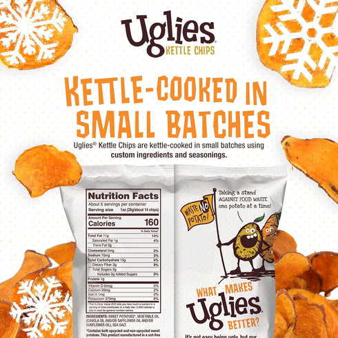 5.5 Oz. Pack 4 UGLIES Sweet Potato Kettle-Cooked Potato Chips, Bags