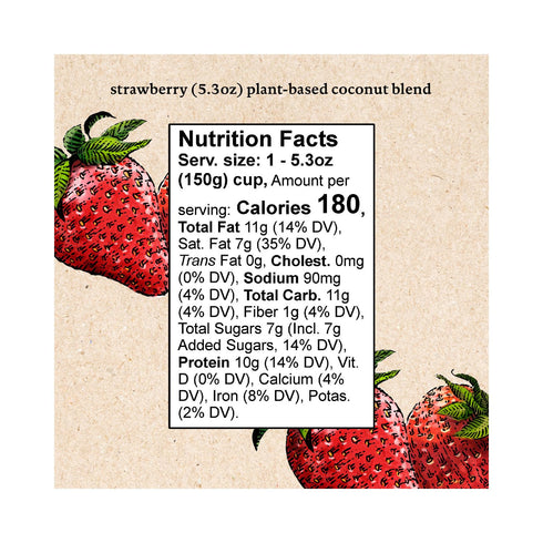5.3 oz. siggi's Plant-Based Coconut Blend, Strawberry, Cup Single Serving Dairy Free Snack, More Protein Than Sugar
